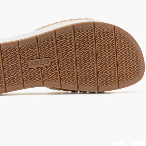 Abeo Tan and White Sandals with Woven Strap - Picture 5 of 6